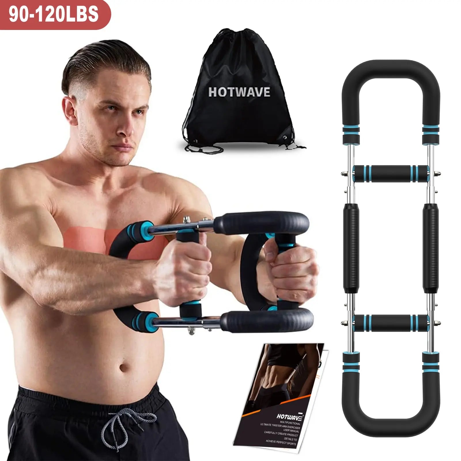 HOTWAVE Arm Trainer, Adjustable Chest Workout Equipment, Arm Trainer for Men, Chest Trainer for Men, Shoulder Muscle Training, Portable Spring Resistance Home Fitness Equipment Summerwins Fathersdaygift