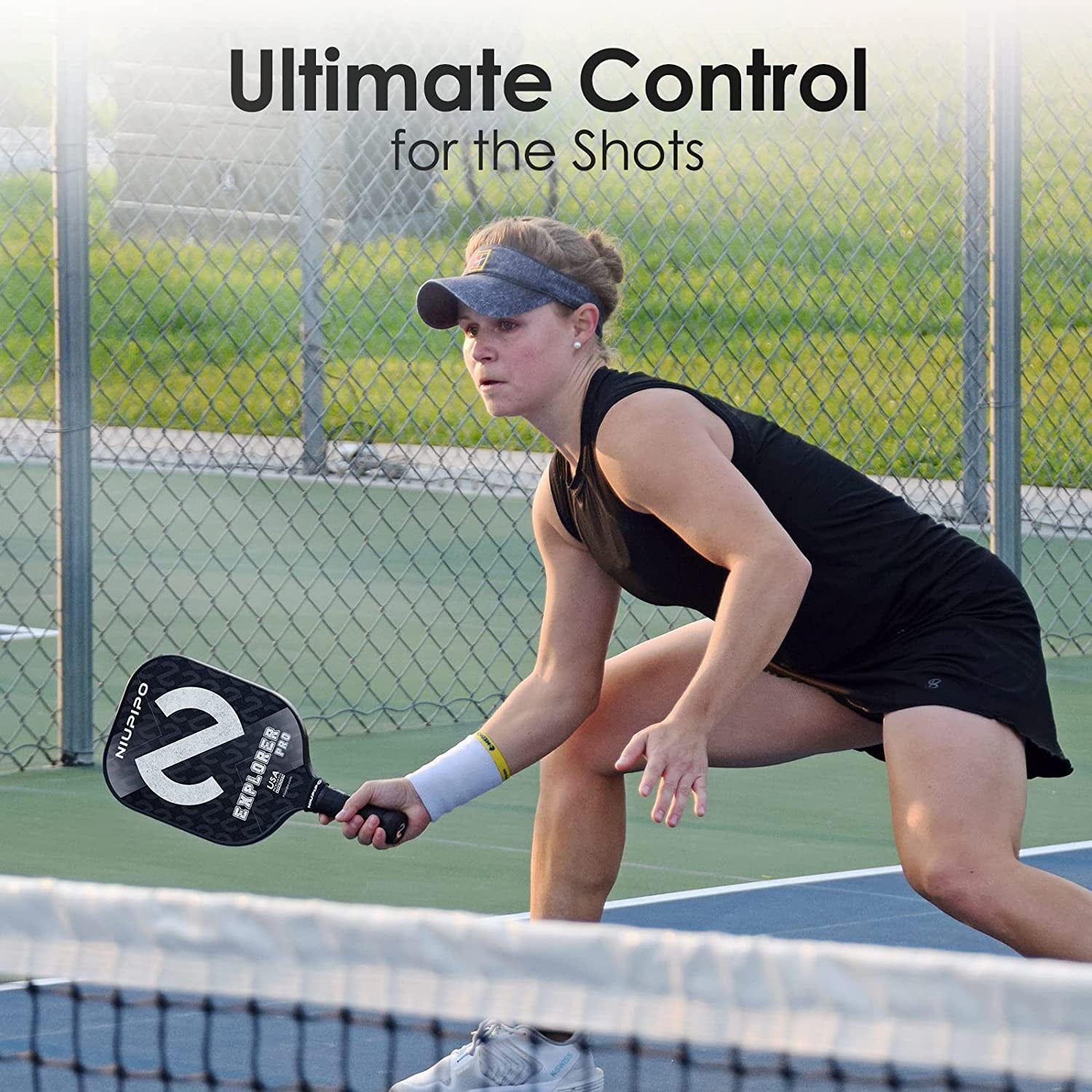 Pickleball Paddles Set of 2/4/1, USAPA Approved Carbon Fiber & Fiberglass Hybrid, Easy Power, Polypropylene Honeycomb Core, Cushioned 4.72" Grip, Bag/Cover, Pickleball Paddle Set for Men Women