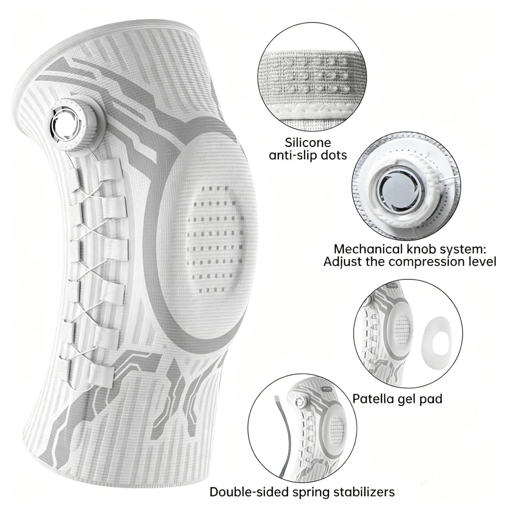 Professional Adjustable Dial Knee Brace for Men & Women with Patella Gel Pad, Dual Side Stabilizers & Compression Support, Knee Sleeve for Running, Sports, Workout, ACL, Meniscus Tear, Arthritis Pain Relief & Recovery Father'S Day Gift