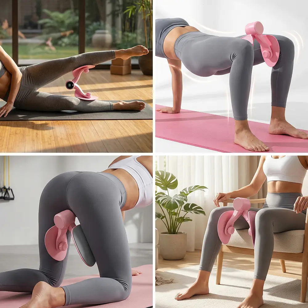 Inner Thigh Toner & Leg Exerciser with Counter Thigh Stretch Trainer Glute Trainer for Men Women Portable Home Workout Fitness Equipment Compact Design
